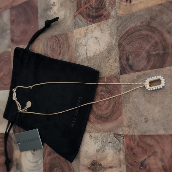 All Saints Faux Pearl Necklace With All Saints Dust Bag Nwt ❤️ - Picture 7 of 7